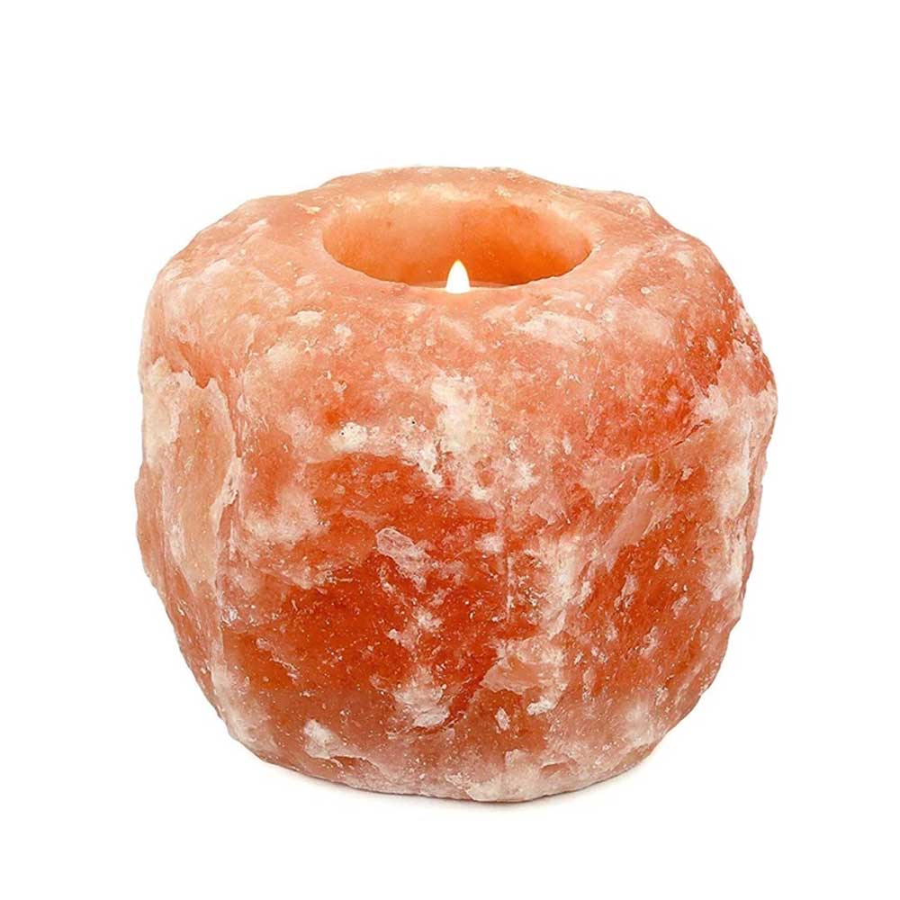 Himalayan Pink Salt Tea Light Holder - Natural Candle Holder