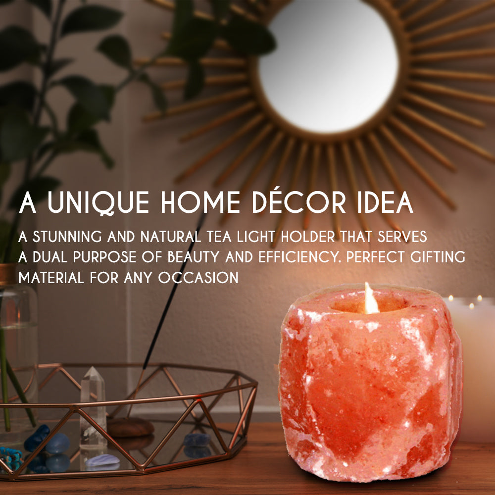 Himalayan Pink Salt Tea Light Holder - Natural Candle Holder