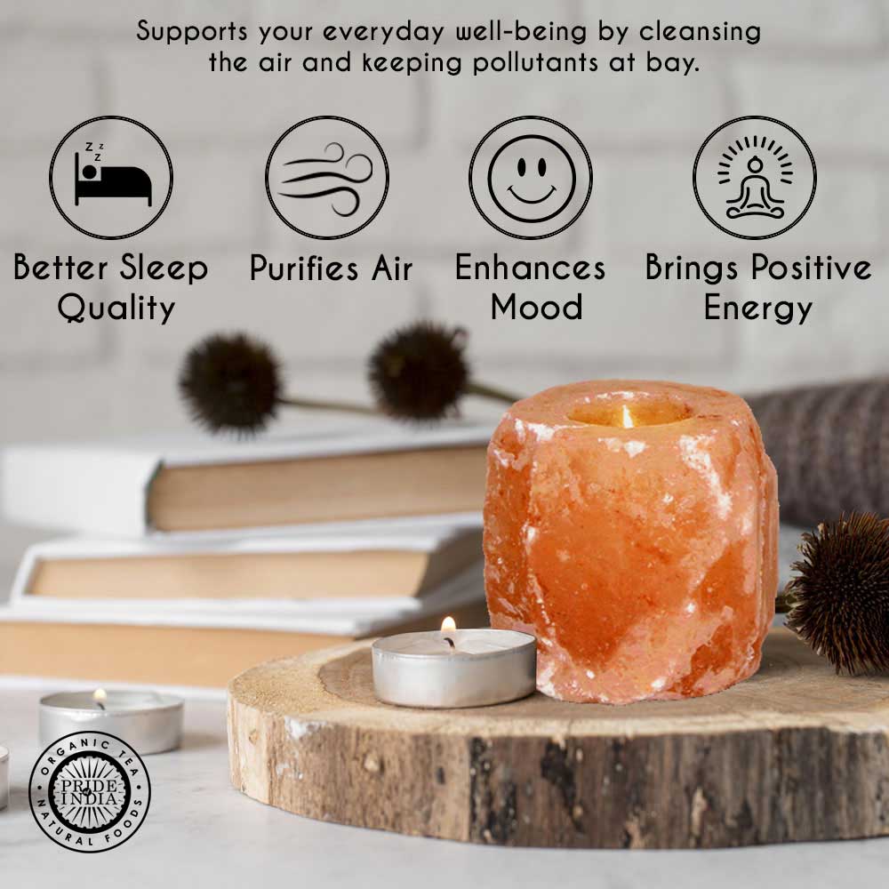 Himalayan Pink Salt Tea Light Holder - Natural Candle Holder