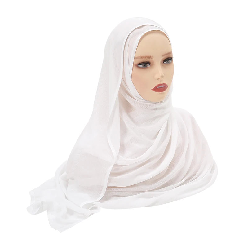 Muslim Chiffon Hijab Scarf - Long Solid Color