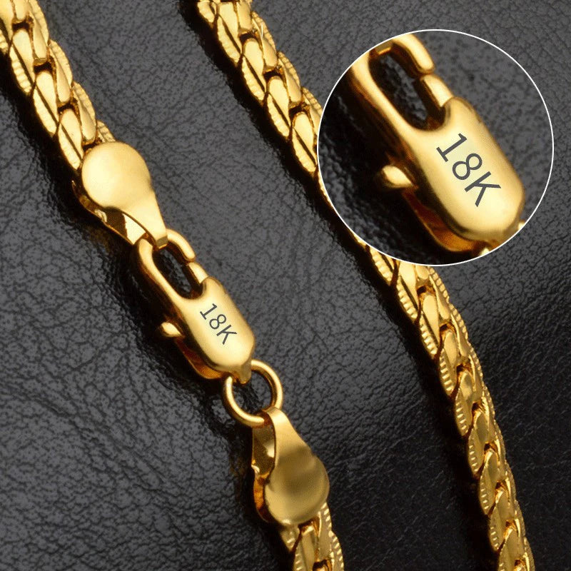 18K Gold/Silver Color SideGlow Chain Necklace