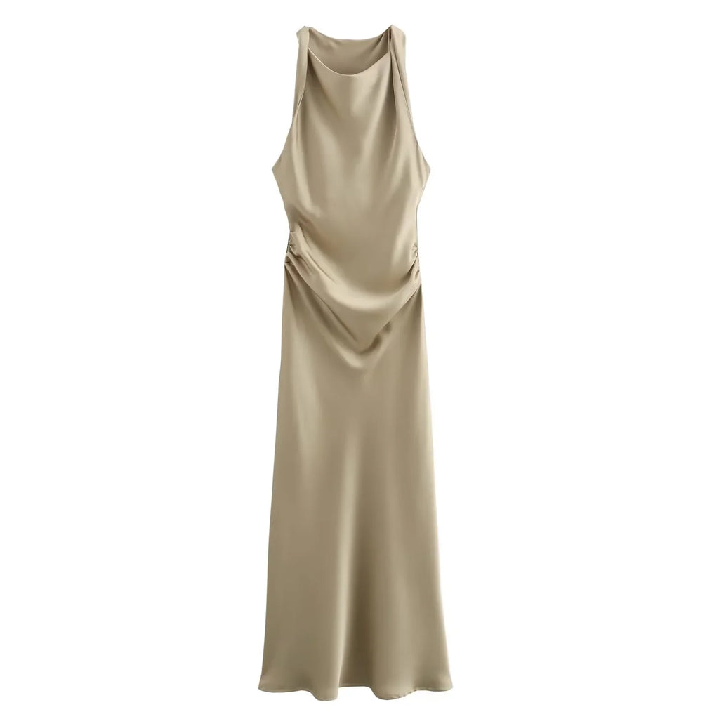 Luminous Elegance Satin Dress