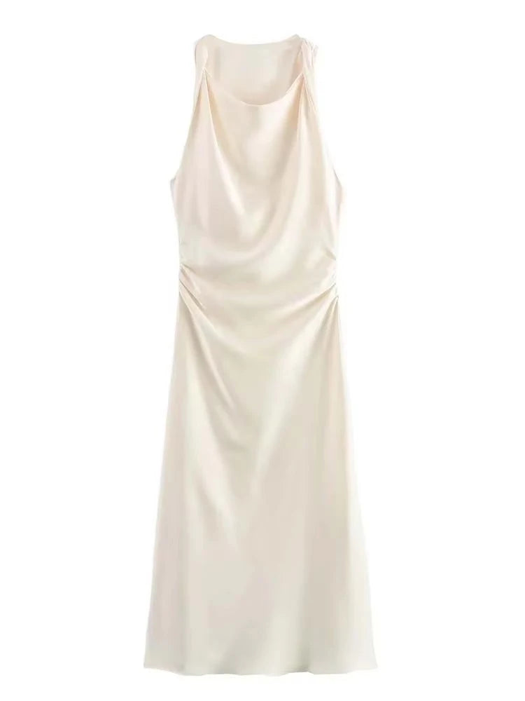 Luminous Elegance Satin Dress