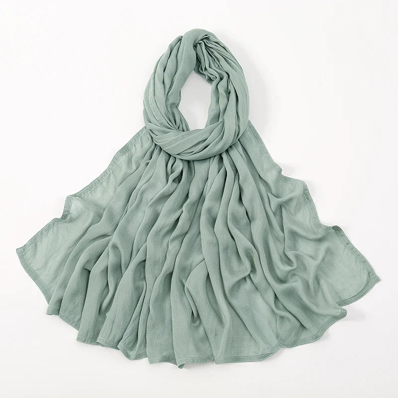 Muslim Chiffon Hijab Scarf - Long Solid Color