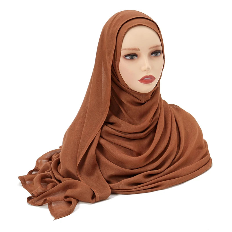 Muslim Chiffon Hijab Scarf - Long Solid Color