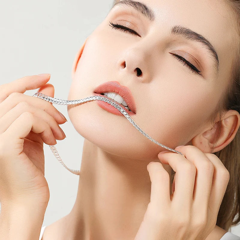 18K Gold/Silver Color SideGlow Chain Necklace