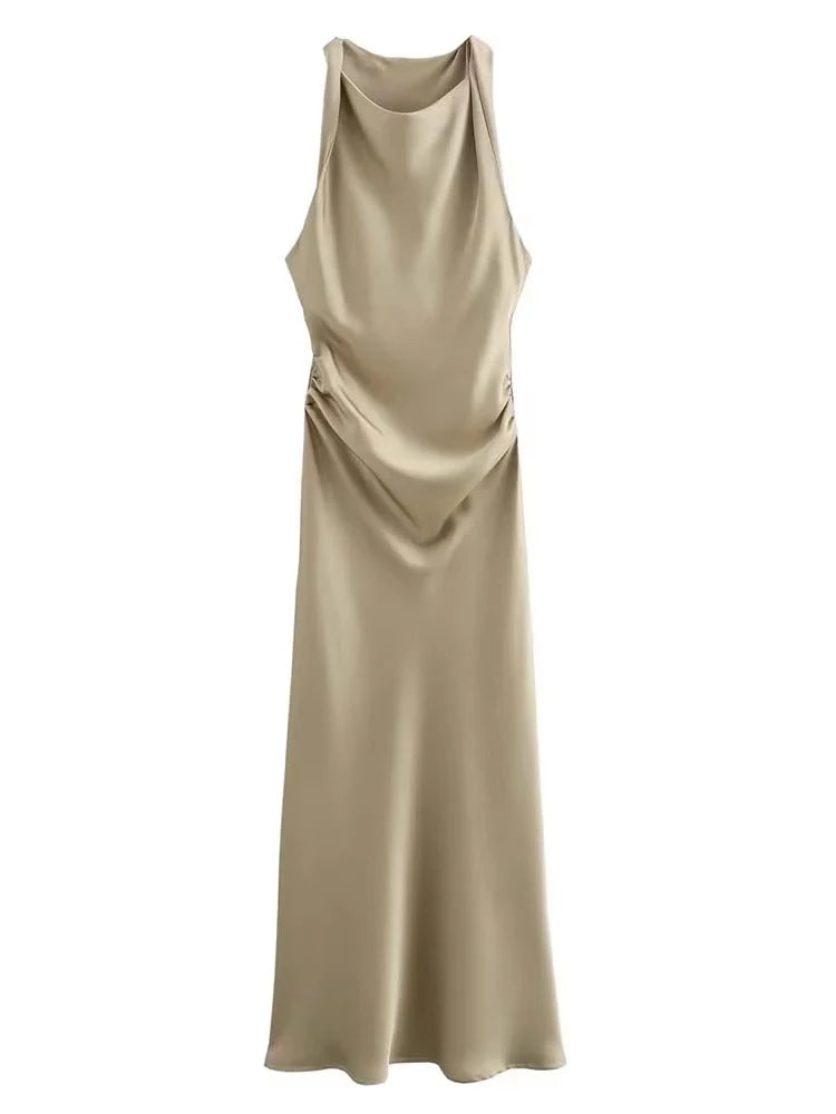 Luminous Elegance Satin Dress