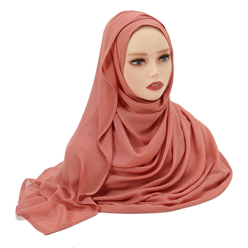 Muslim Chiffon Hijab Scarf - Long Solid Color