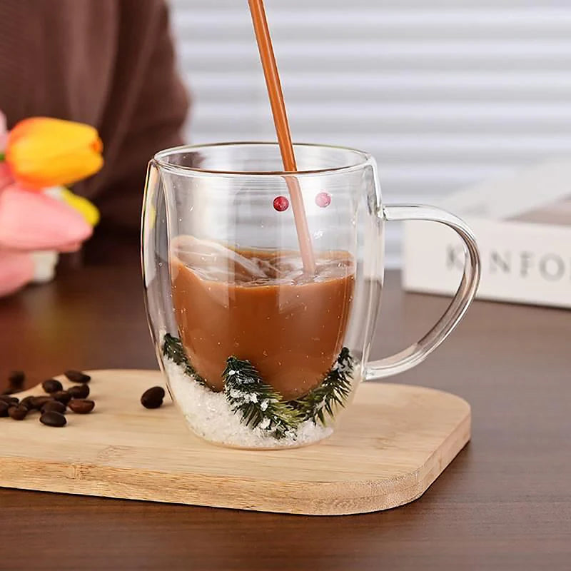 BloomSip Double Wall Glass Mug