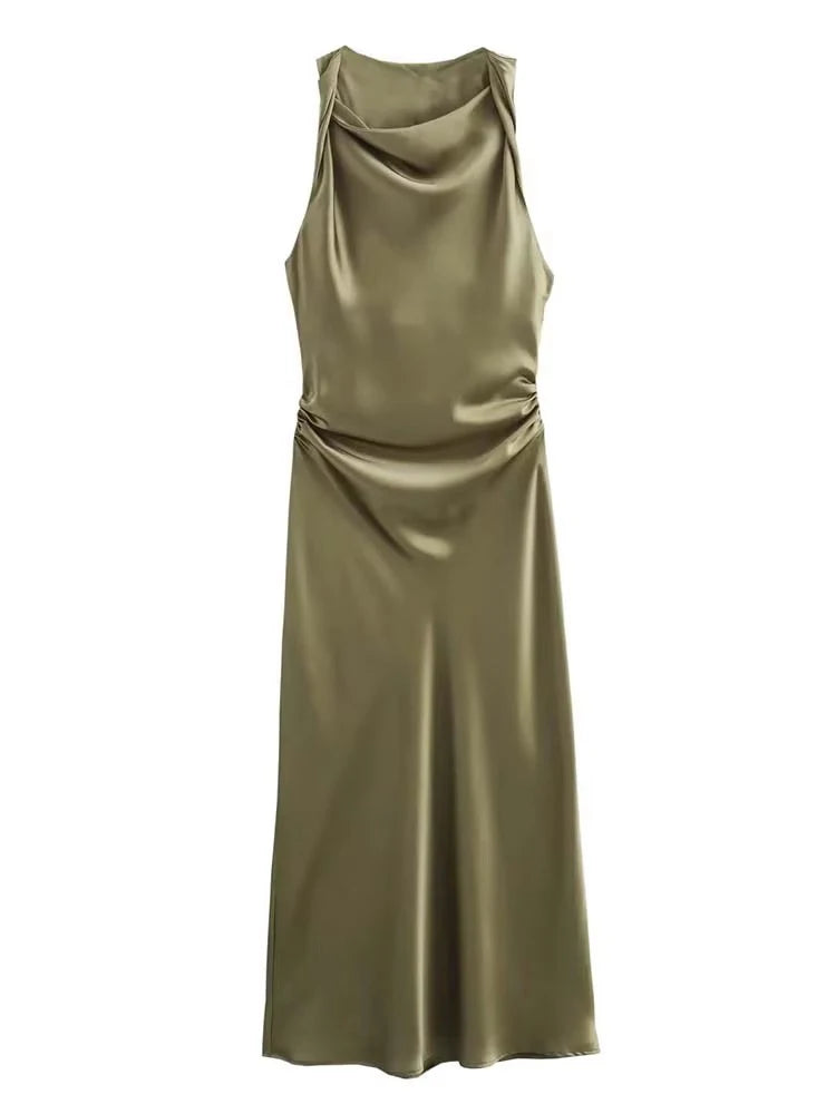 Luminous Elegance Satin Dress
