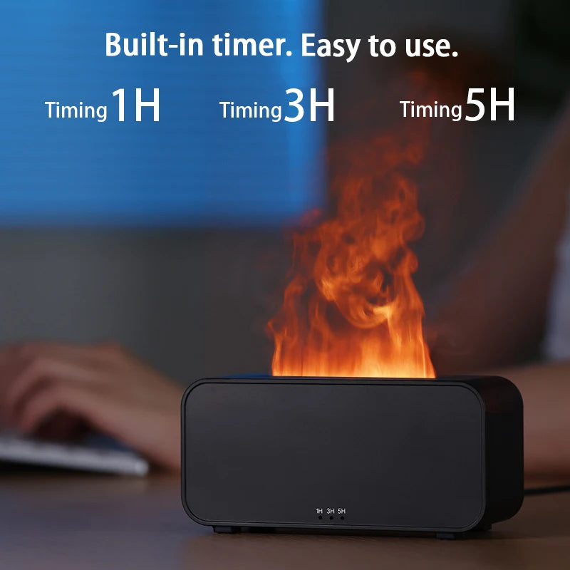 Flame Aroma Diffuser 120mL - 3D Flame Light