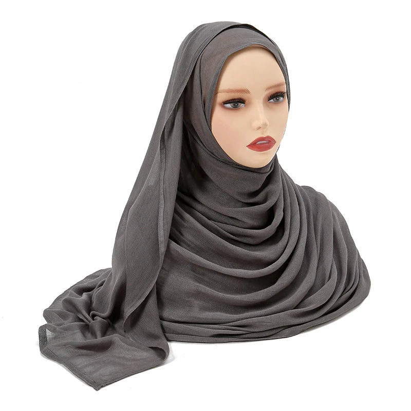 Muslim Chiffon Hijab Scarf - Long Solid Color