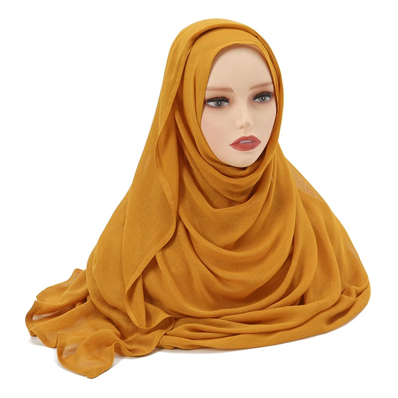 Muslim Chiffon Hijab Scarf - Long Solid Color