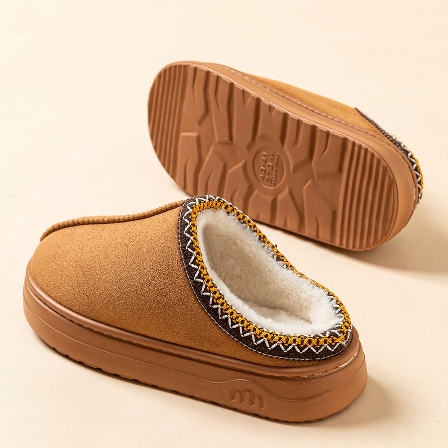 CozyStep Plush Winter Women's Slippers Boots Fashion Fuzzy Fur Anti-slip Soft Sole Outdoor Indoor Warm Comfort Men Plush Houseshoes Couple