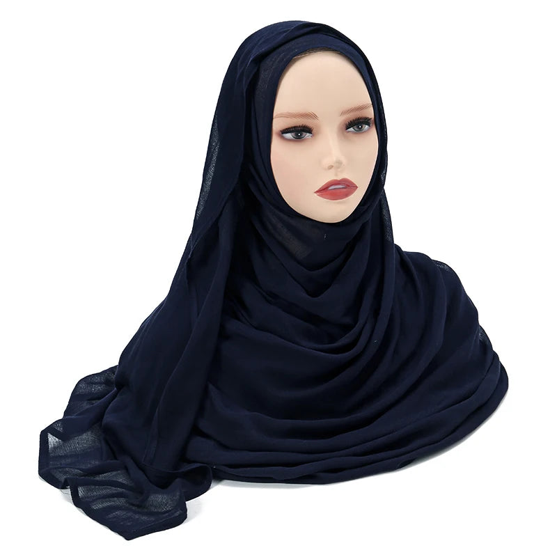 Muslim Chiffon Hijab Scarf - Long Solid Color