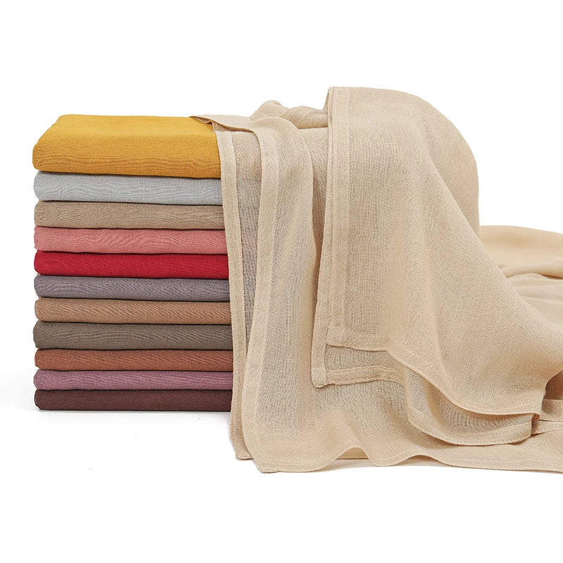 Muslim Chiffon Hijab Scarf - Long Solid Color