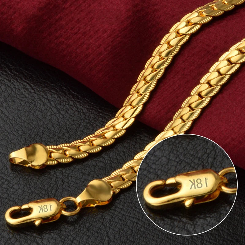 18K Gold/Silver Color SideGlow Chain Necklace