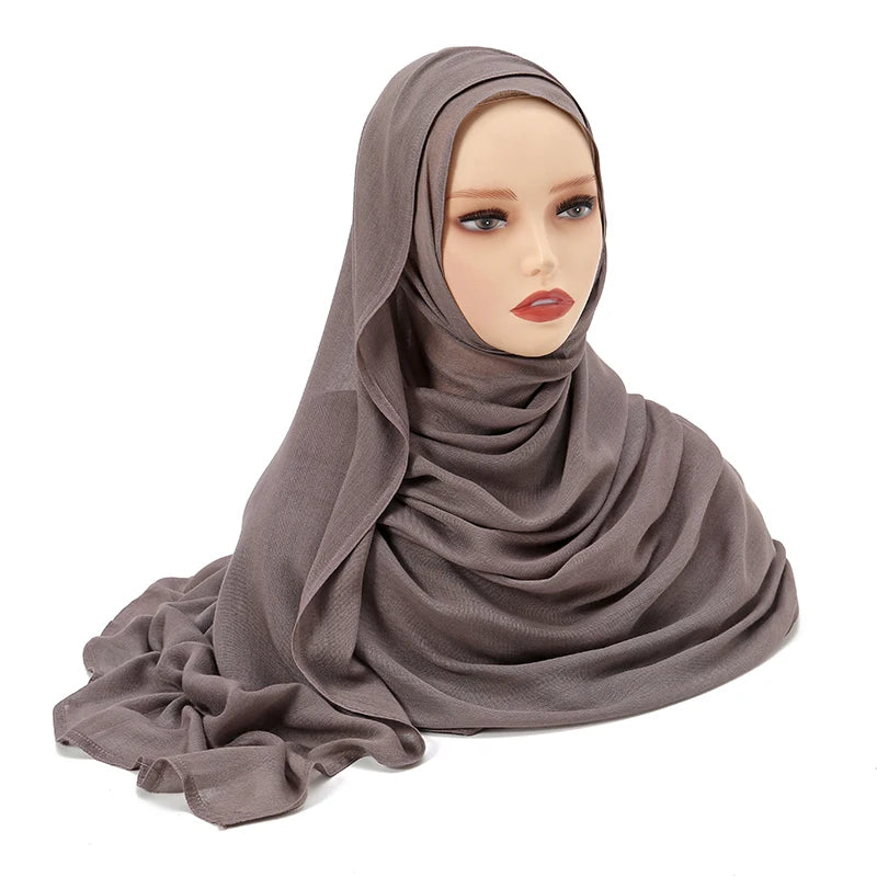 Muslim Chiffon Hijab Scarf - Long Solid Color