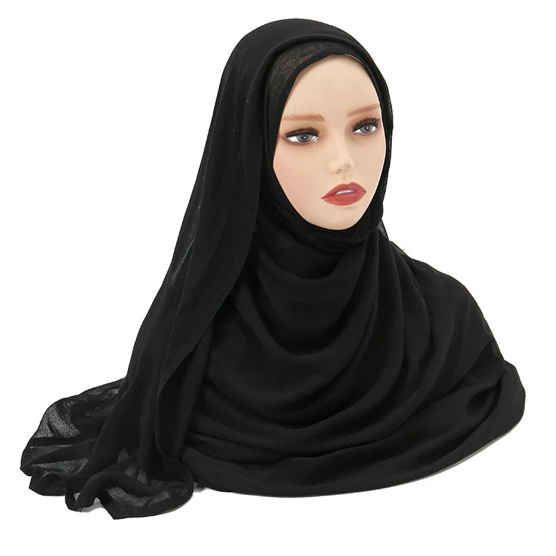 Muslim Chiffon Hijab Scarf - Long Solid Color