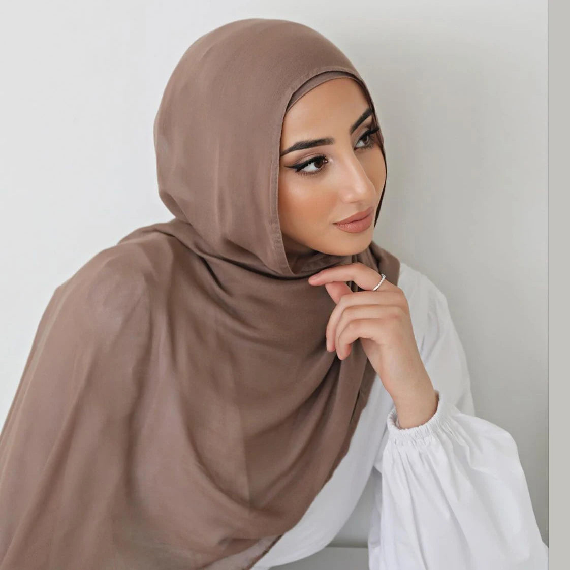 Muslim Chiffon Hijab Scarf - Long Solid Color