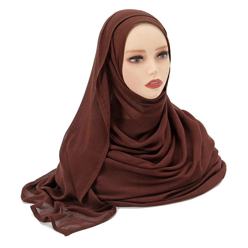 Muslim Chiffon Hijab Scarf - Long Solid Color