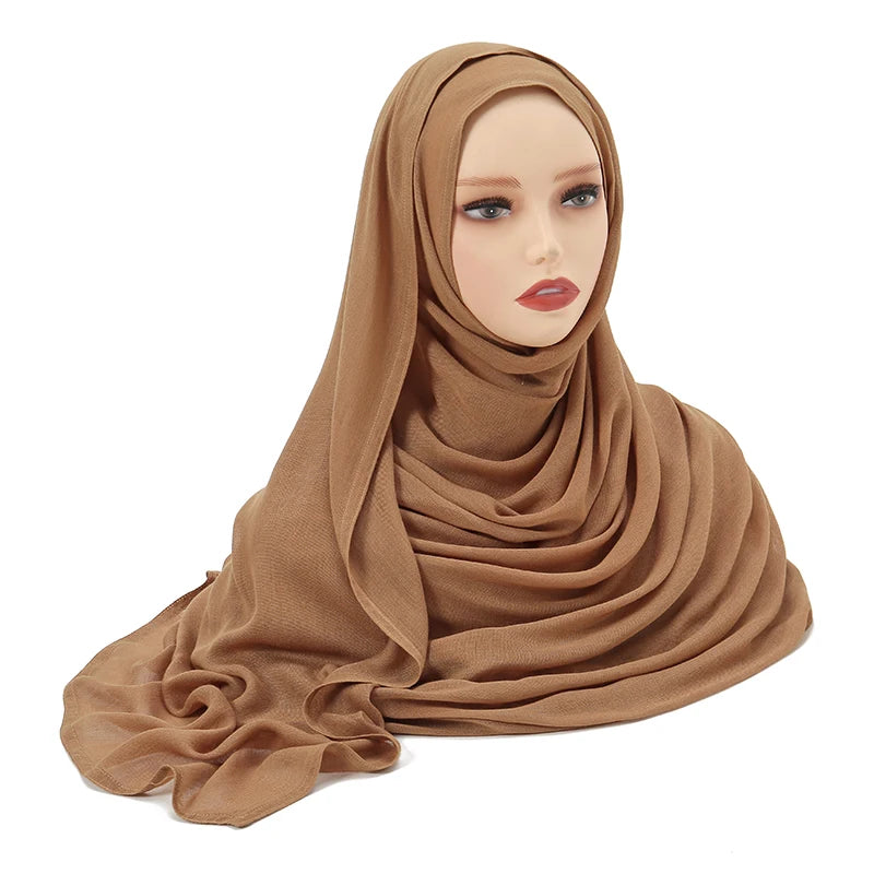 Muslim Chiffon Hijab Scarf - Long Solid Color