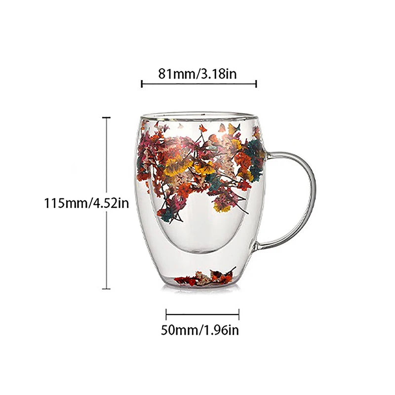 BloomSip Double Wall Glass Mug