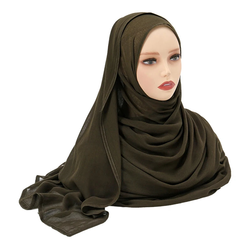 Muslim Chiffon Hijab Scarf - Long Solid Color