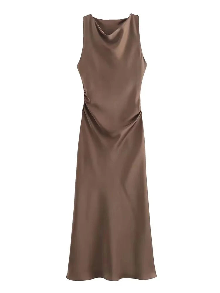 Luminous Elegance Satin Dress