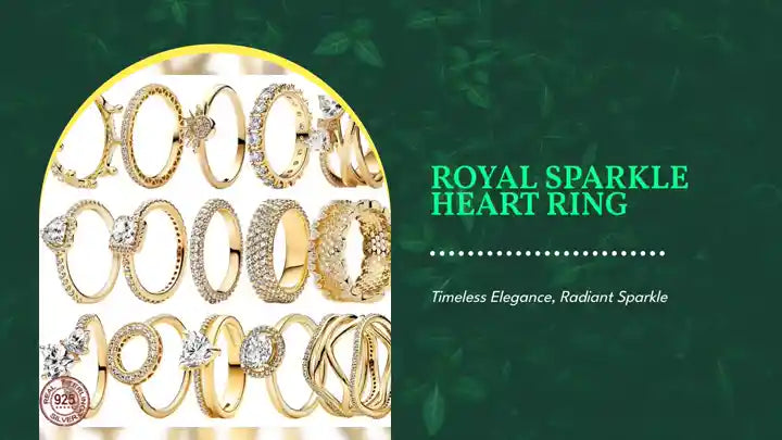 Royal Sparkle Heart Ring by@Outfy